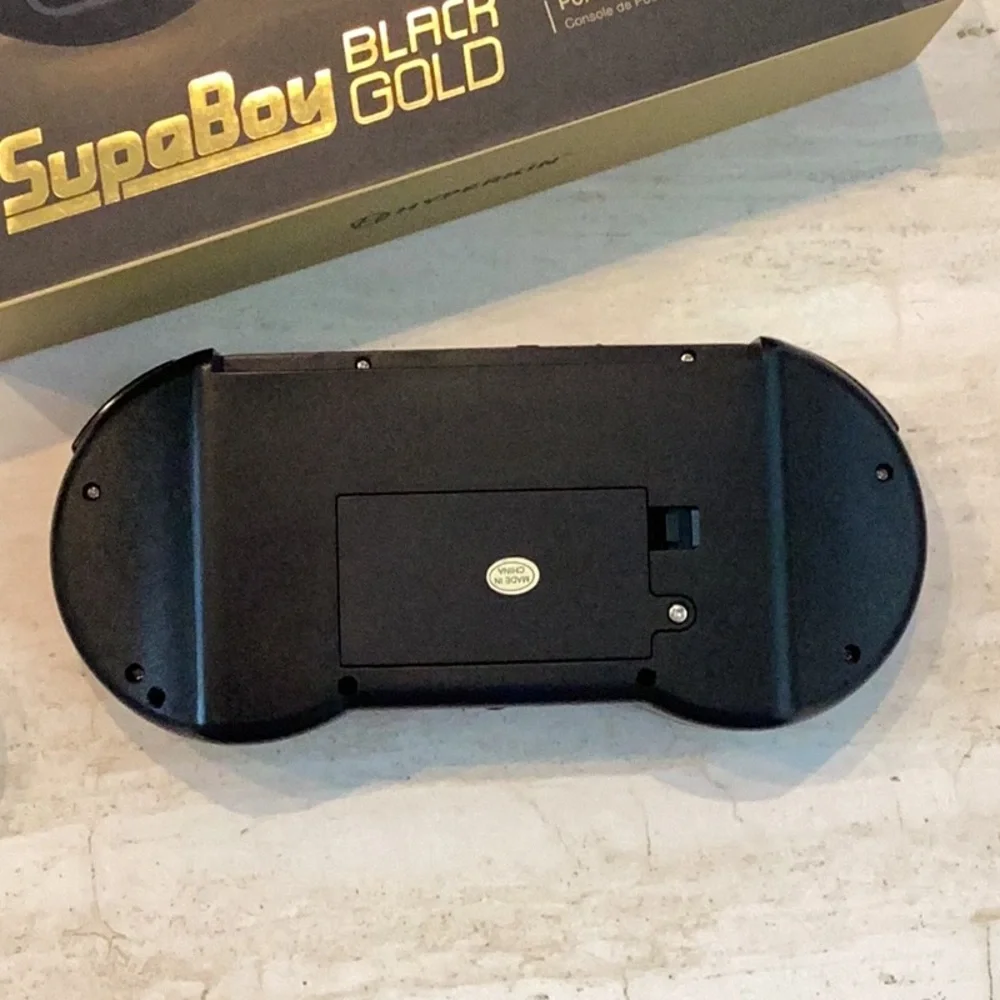 Hyperkin Supaboy Black Gold Portable Pocket Console Nintendo SNES Games Gameboy